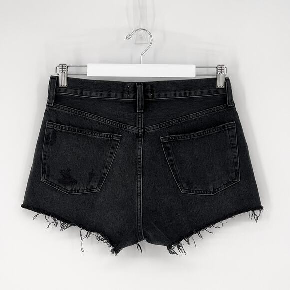 AGOLDE Parker Vintage Cutoff Denim Shorts Black Vortex Size 26 - Picture 5 of 5